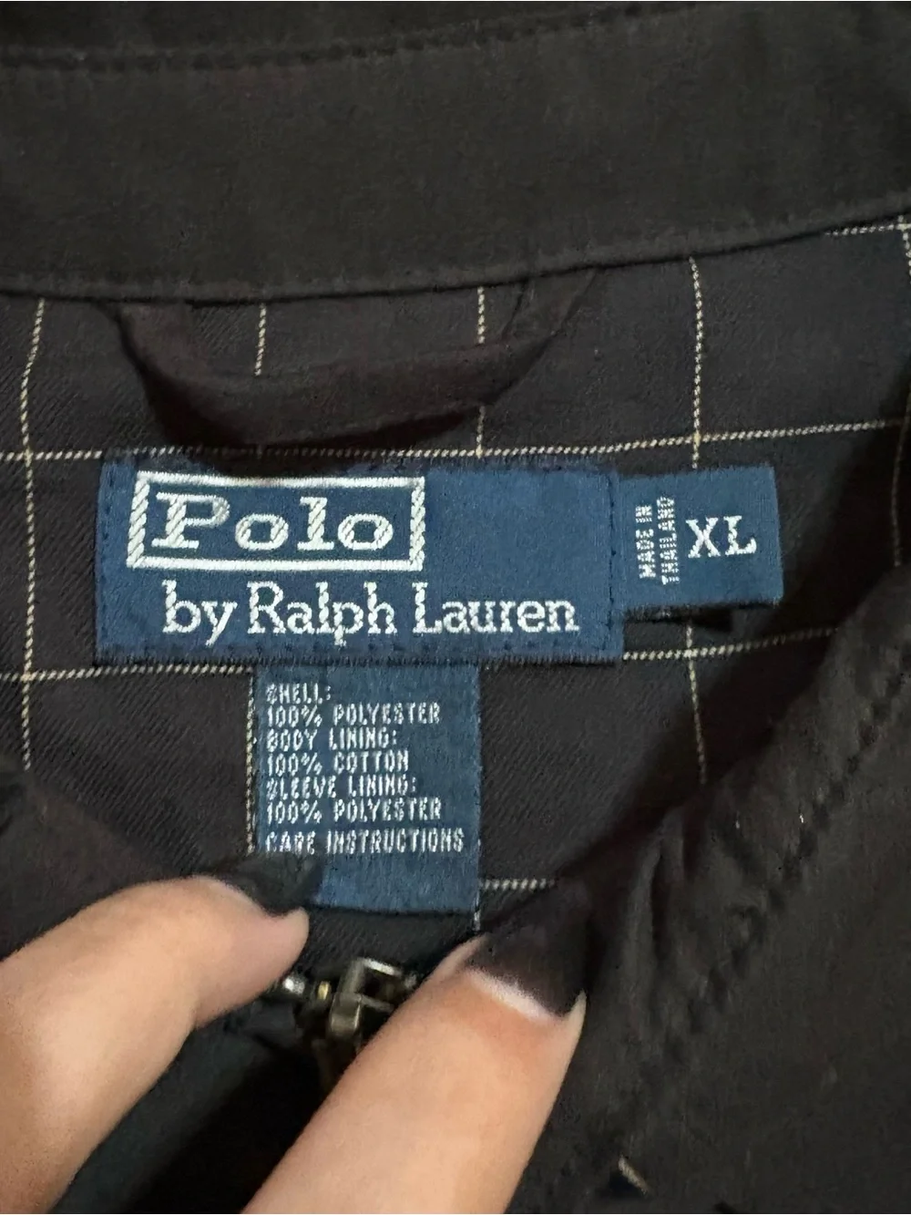 Polo Ralph Lauren Mens Bi-Swing Windbreaker Jacket Black Old Money Size XL Logo